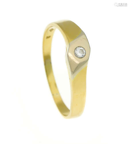 Brillant-Ring GG 750/000 mit einem Brillanten 0,06 ct W/VS, RG 61, 3,1 gBrillant ring GG 750/000