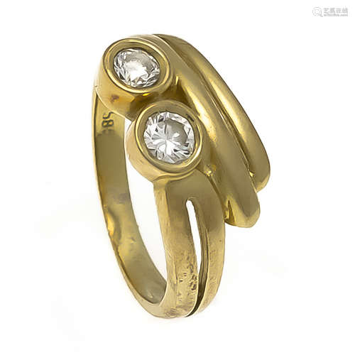 Brillant-Ring GG 585/000 mit 2 Brillanten, zus. 0,30 ct W/VS-SI, RG 50, 3,1 gBrilliant ring GG 585/