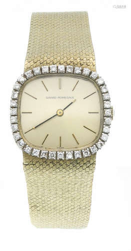 Girard Perregaux Herrenuhr Handaufzug, Kal. 780-609, GG 750/000, mit Goldband, Uhrwerkläuft genau,