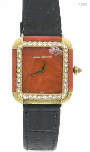 Girard Perregaux Korallen-Uhr, GG 750/000, Handaufzug Kal. 741-144, Uhrwerk läuft genau,Glas