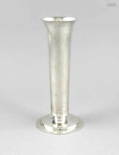 Art déco Vase, Deutsch, 1920er/30er Jahre, MZ: Bruckmann & Söhne, Heilbronn, Silber835/000, runder