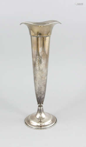 Vase, USA, 20. Jh., MZ: Gorham Mfg. & Co. Providence, RI, Sterlingsilber 925/000, rundergewölbter