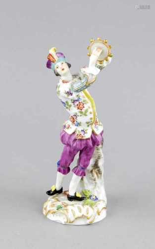Tamburinspieler, Meissen, nach 1973, 1. Wahl, Figur aus der Serie der Schäferfiguren,Entwurf