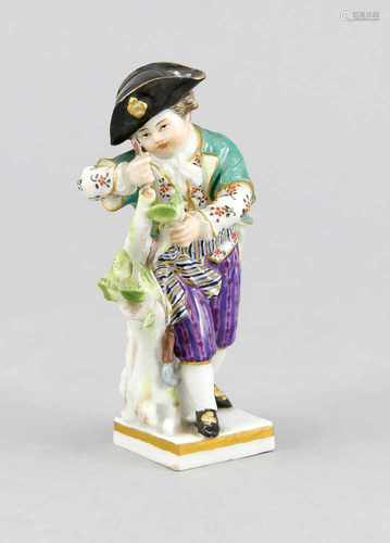 Gärntnerfigur, Meissen, Marke nach 1934, 1. W., Entwurf von Michel Victor Acier in Jahr1778,