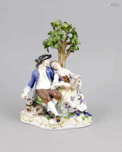 Schäferpaar, Meissen, Marke 1850-1924, 1. W., Entwurf Johann Joachim Kaendler im Jahr1770-1772,