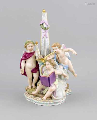 Allegorische Figurengruppe, Meissen, Marke 1850-1924, 1. W., Entwurf Michael Victor Acier,im Jahr