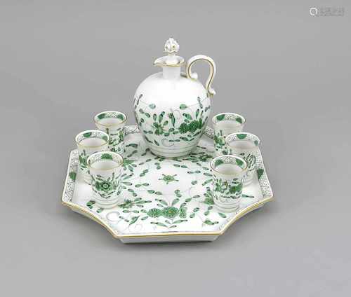 Schnaps / Likör-Set, 8-tlg., Meissen, nach 1950, 1. W., Modell von Paul Scheurich,Modell-Jahr: 1937,