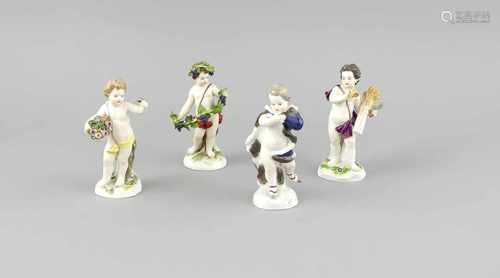 Vier Jahreszeiten, Meissen, Marke 1850-1924, 1. W., vier Putti als Allegorien der