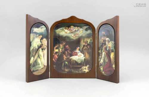 Sammelteller-Triptychon 'Das Wunder der Weihnacht', Bradex, 1997, polychromer Dekor nachdem