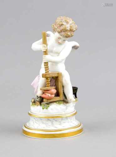 Amor zwei Herzen zusammenpressend, Meissen, Knaufschwerter 1850-1924, 1. W., Amor und zweiHerzen