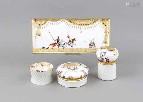 Rauch-Set, 4-tlg., Meissen, 1970er Jahre, 1. W., Dekor-Entwurf von Heinz Werner 1973,Form-Entwurf