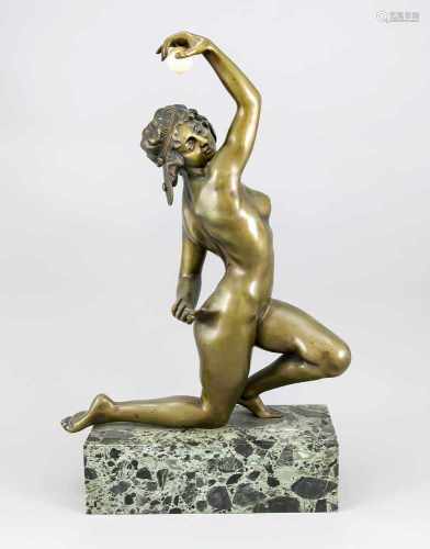 Affortunato Gory (tätig ca. 1895-1925), Bildhauer in Florenz, kniender weiblicher Akt miteiner
