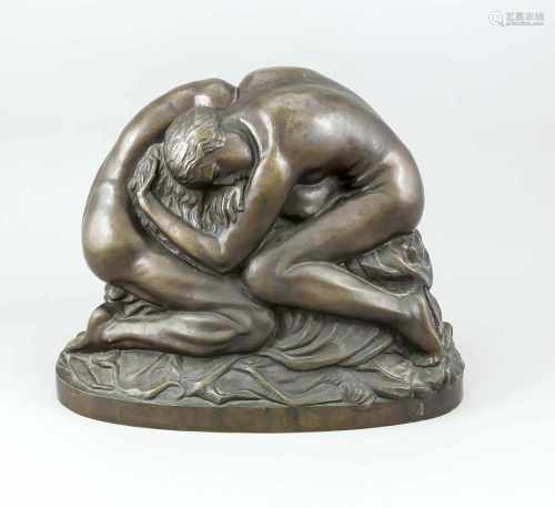 Anonymer Bildhauer des Art déco um 1920, verschlungenes Liebenspaar, große