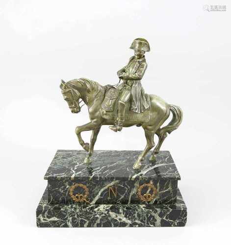 Louis Ernest Barrias (1841-1905), Reiterstandbild Napoleons, grün patinierte Bronze aufgrün