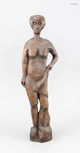 Bernhard Hoetger (1874-1949) Umkreis, stark stilisierter, stehender, weiblicher Halbakt,Skulptur,