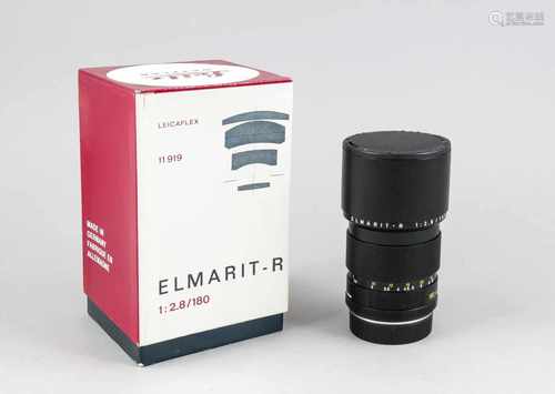 Objektiv Elmarit für Leica R, 1:2,8/180, in Original-Karton, 21 x 11 x 11 cm