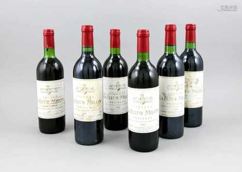 6 Flaschen Chateau la Fleur Milon 0,75L. Pauillac, A. Gimenez, Mis en bouteille auchateau, Jahrgäne: