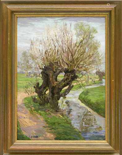 Alexander Oskar Noah (1885-1968), Landschaftsmaler in Dresden und Hamburg. Landschaft mitKopfweide