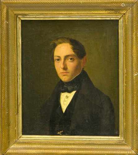 Anonymer Bildnismaler des Biedermeier 1. H. 19. Jh., Portrait eines jungen Mannes, Öl aufLwd.,