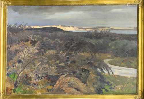 Anonymer deutscher Impressionist um 1900, Landschaft auf Sylt, Öl auf Leinwand, unsign.,verso