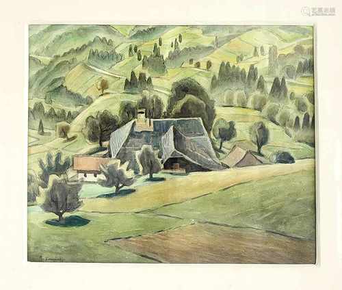 Eugen Henziross (1877-1961), Schweizer Maler, Aquarell 