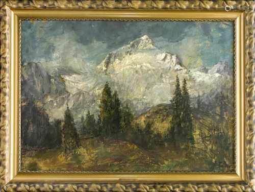 Hans Heider (1861-1947), Münchener Landschaftsmaler, die Dreitorspitze imWettersteingebirge, Öl