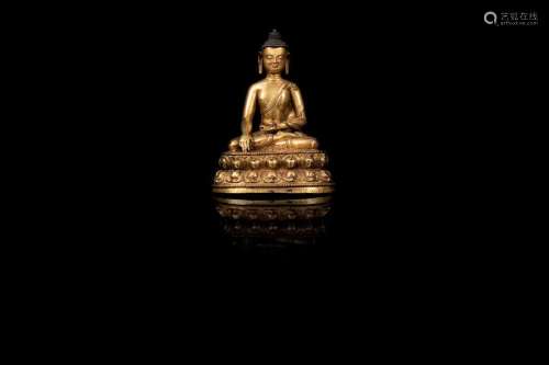 Bouddha en bronze doré Tibet circa XVIe siècle Ass…