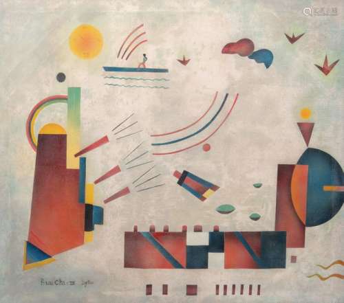 Buu Chi (1948) Abstraction Huile sur toile Signée …