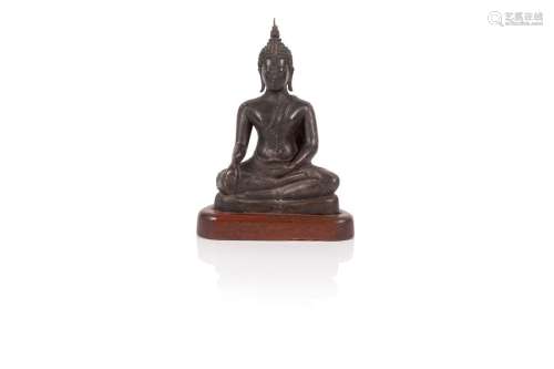 Statuette de Bouddha en bronze Thaïlande, XIXème s…