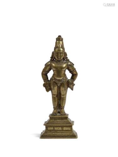 Statuette de Shiva en bronze, debout sur un socle …