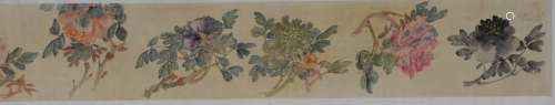Chinese Handscroll of 12 Flowers, Wu Dan Ping