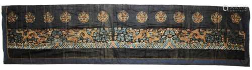 Chinese Embroidery Panel with 13 Dragons, 19th Century