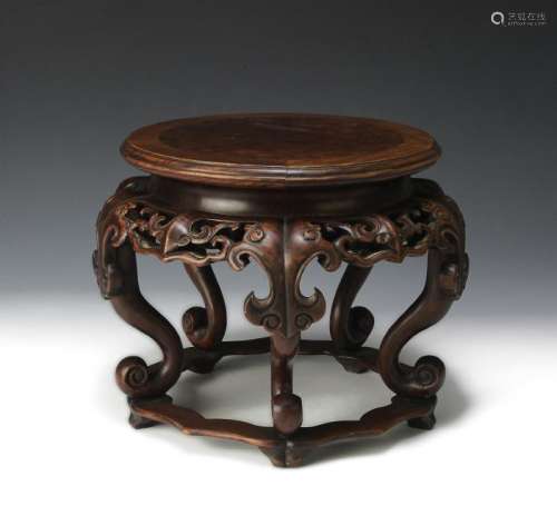 Chinese Hardwood Base with Ying Top, 19th Century