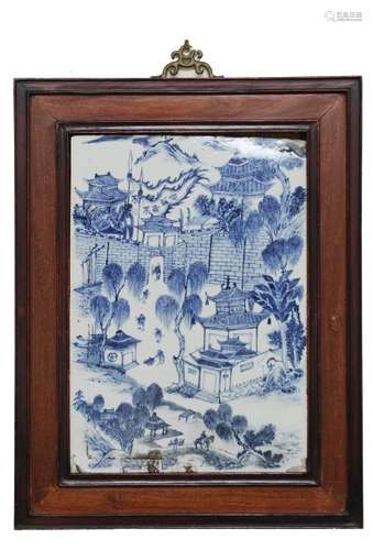 Chinese Blue & White Plaque, Republic Period