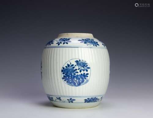 Kangxi Blue & White Flowers Jar, 17th Century