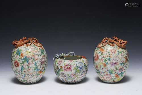 Three Republic Vases with Dragons & Bats, Republic