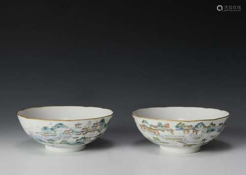 Pair of Chinese Famille Rose Bowls, Early 19th Century