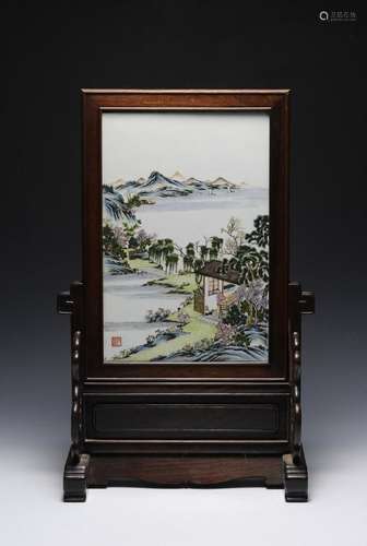 Porcelain Plaque, Ju Ren Tang Zhi, Republic