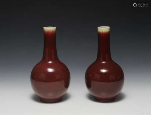 Pair Small Chinese Oxblood Vases, 19th Century