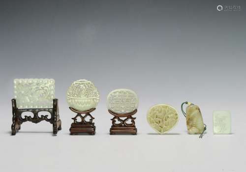 Set of 6 Chinese Jades, Ming - Qing Dynasty