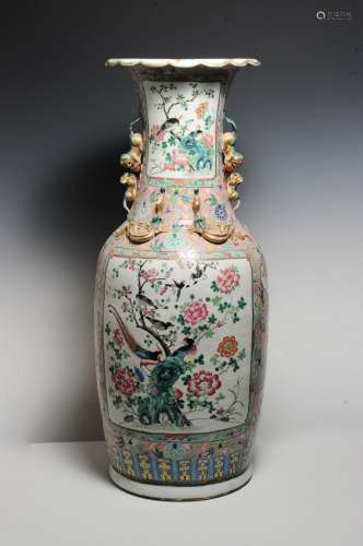 Large Famille Rose Vase, 19th Century