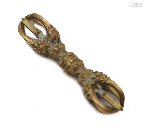 Gilt Bronze Miniature Vajra, 18-19th Century