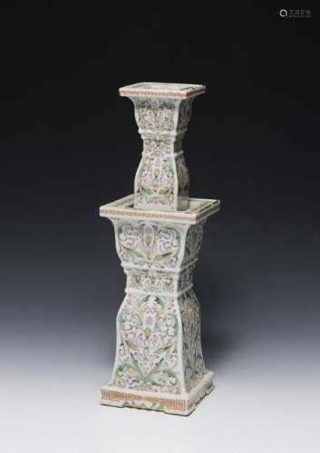 Chinese Porcelain Candle Stand, 19th Century