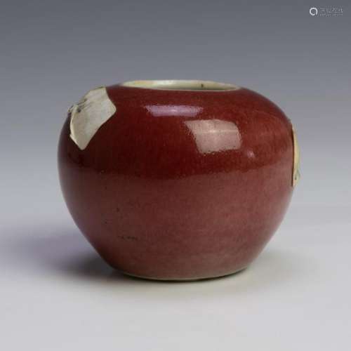Chinese Red glazed Water Coupe, 19th Century