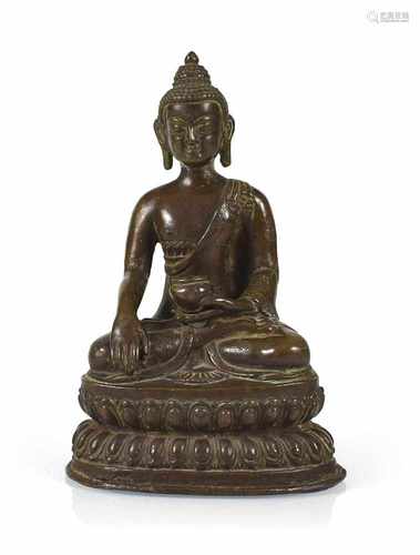 BUDDHA AUF LOTOSSOCKEL,TIBETH. 22 CM