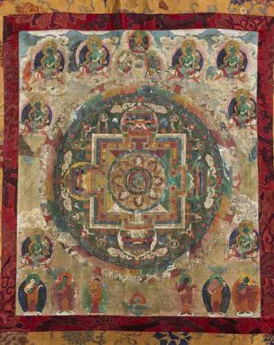 SECHS THANGKA,TIBET, 19./20. JH.