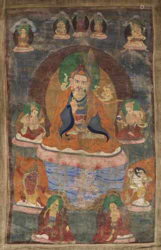 SECHS THANGKA,TIBET, 19./20. JH.