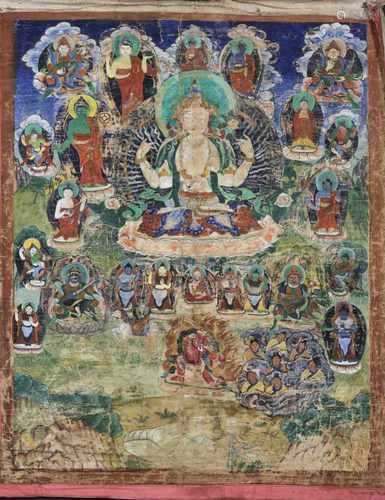 SECHS THANGKA,TIBET, 19./20. JH