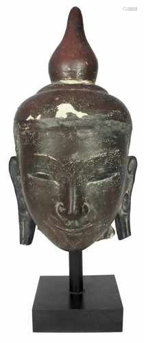 KOPF DES BUDDHA SHAKYAMUNI,BURMA, 18.JH.H. 43 CM