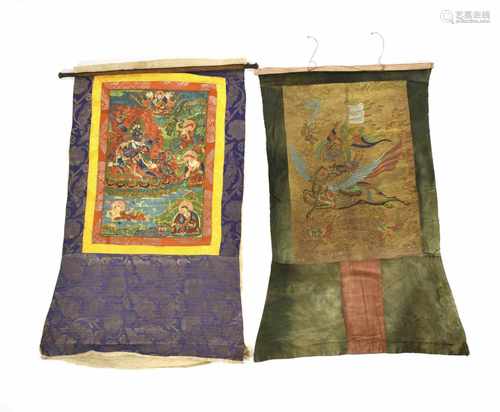 ZWEI THANGKAS, TIBET